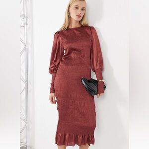 ASOS Burgundy Shirred Maxi Dress Size 2
